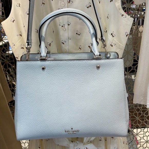 Kate Spade Leila Medium Triple Compartment Satchel Hazy Morning Color - Picture 6 of 16